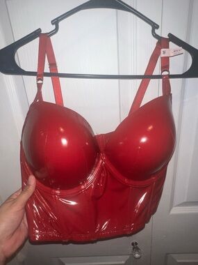 Red Longline Bustier Bra -